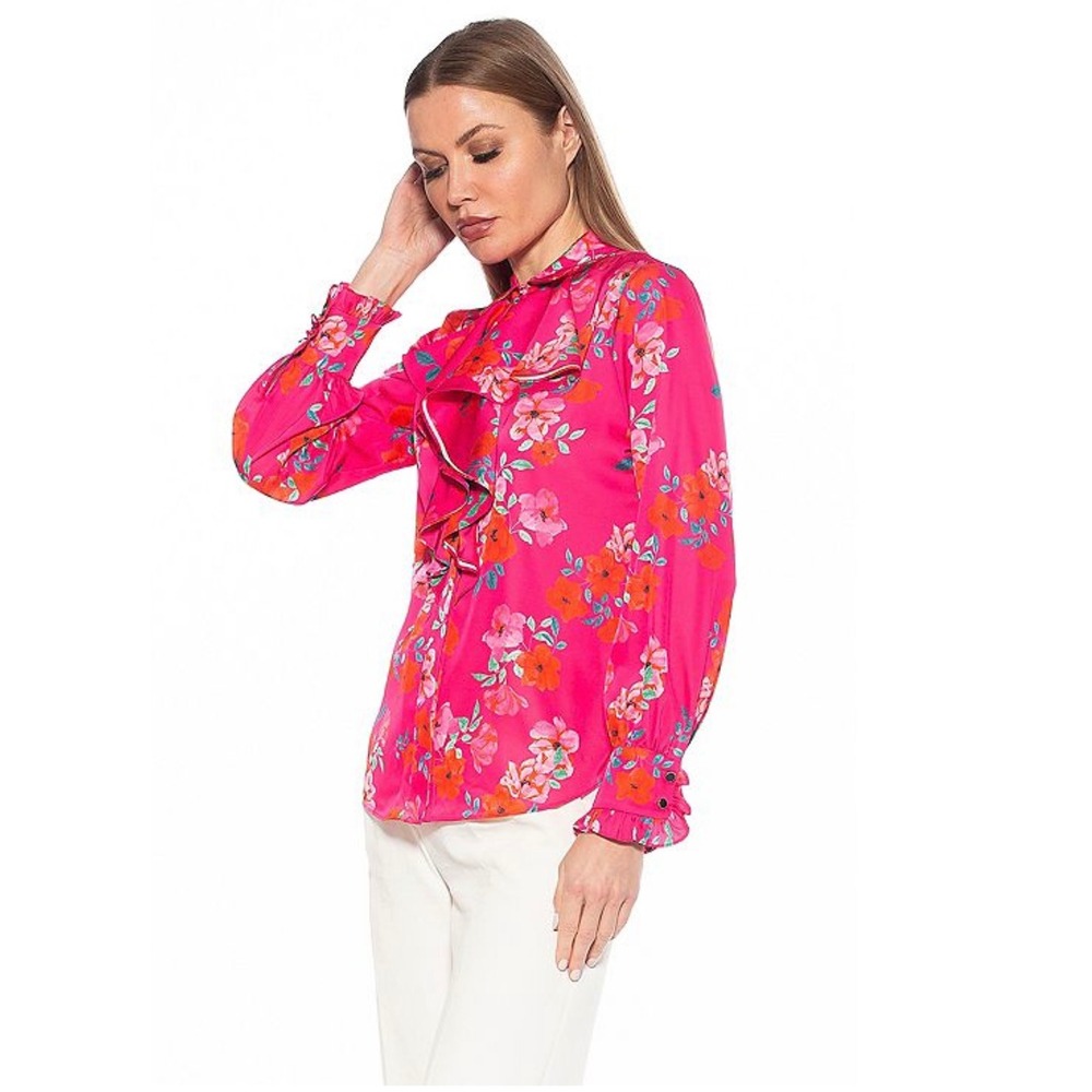 Women's Alexia Admor size 10 Brooks Silly Ruffle Blouse Pik Floral NWT